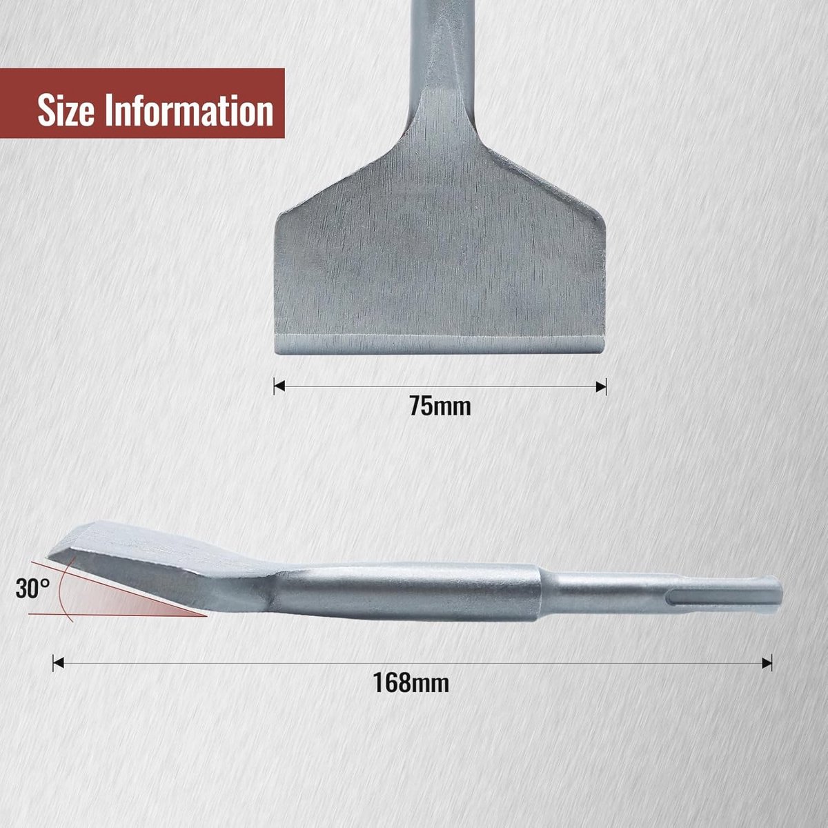 SDS Plus Tegelbeitel - 30° Hoek, 168 x 75 mm - Onbreekbaar en Ideaal voor Tegelverwijdering en Hechte Tegellijm