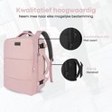 Roze rugzak met apart laptopvak voor 15,6 inch laptop, documenten en sleutels.