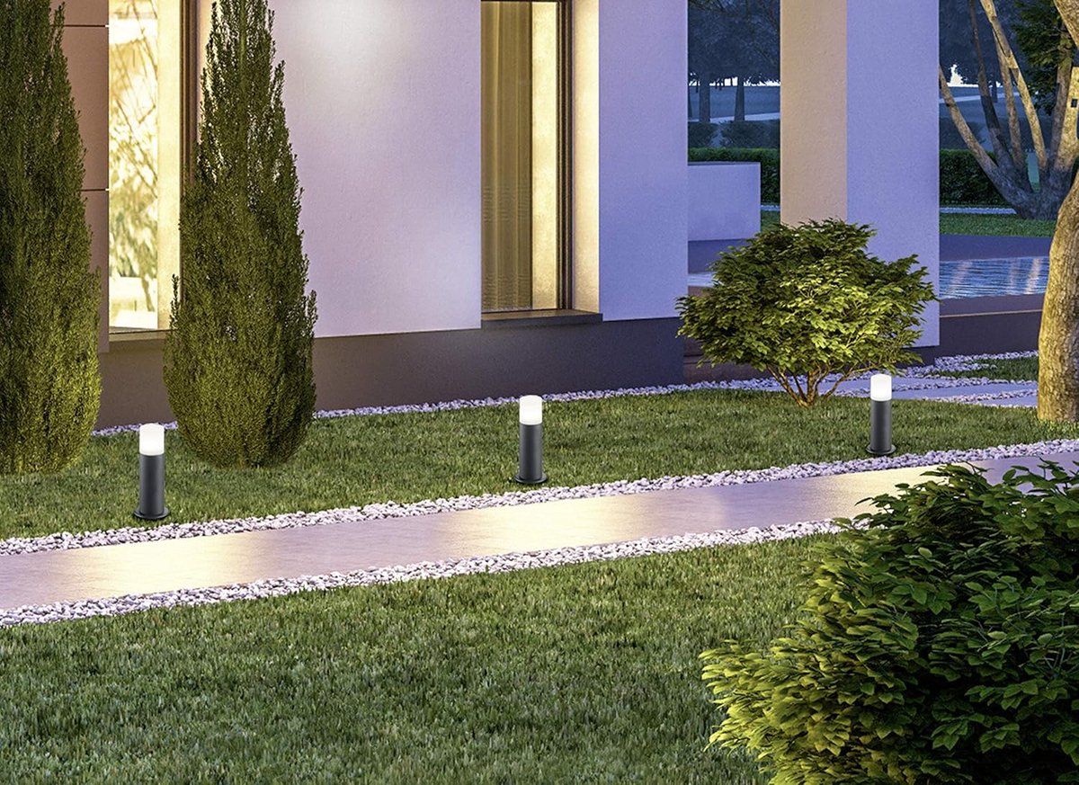 Buitenlamp Aluminium Antraciet met Kunststof Wit - IP44 Waterdicht