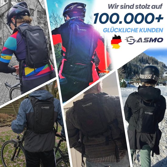 SASMO Fietsrugzak Klein - 6L Ultralicht Met Thermovak, Helmnet En Regenhoes, 350g MTB Rugzak