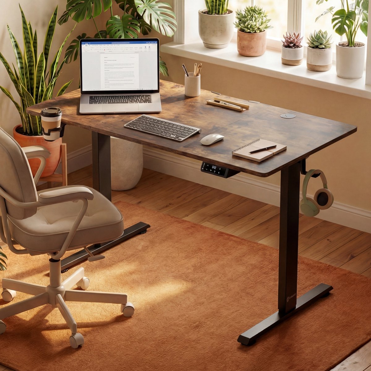 Casaria zit-sta bureau - elektrisch verstelbaar met USB thumbnail 2