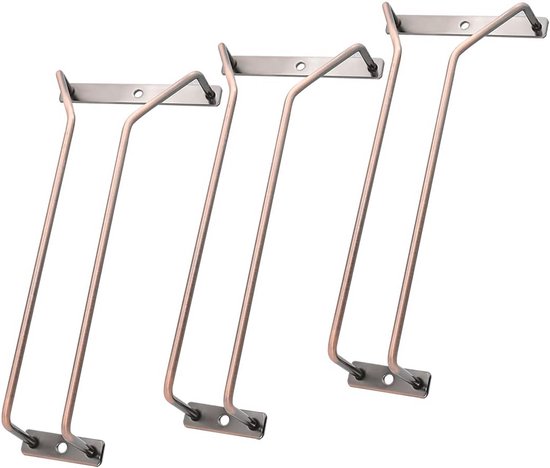 ZJYWMM Bronzen wijnglazen rek onder plank ijzeren afwerking - opknoping ZJYWMM Bronzen wijnglazen rek onder plank ijzeren afwerking - opknoping