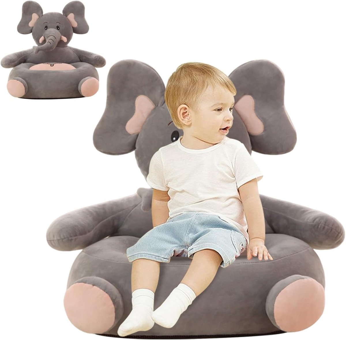 Zachte Pluche Kinderfauteuil in Schattige Dierenstijl voor de Kinderkamer