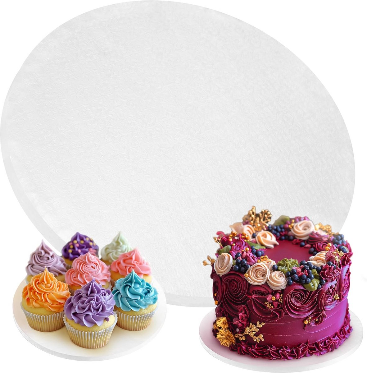 Ronde Witte Cakeboard 20 cm - Stevige Kartonnen Taartbodem voor Taartdisplay