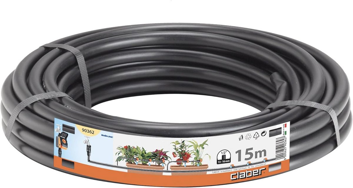 Polyethyleen Slang 15m 1/2 inch (13-16 mm) voor Tuinirrigatie