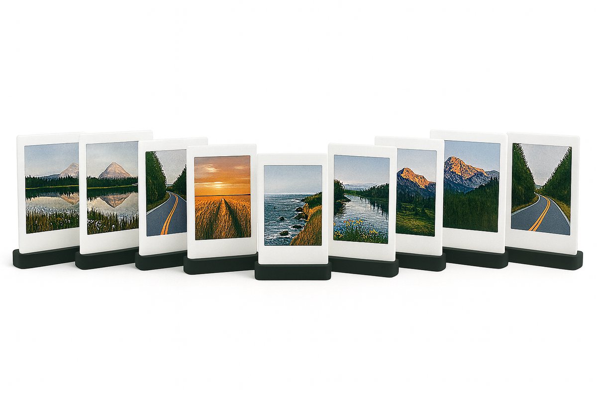 Polaroid Fotohouder Zwart – Set van 10 Universele Instax Mini / Square / Wide & Polaroid Foto’s – Fotostandaard – Zwart
