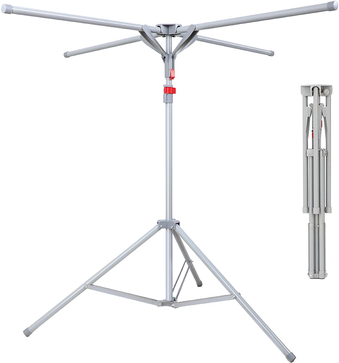 Droogmolen - 100-180xØ125 cm - grijs - hoogte verstelbaar