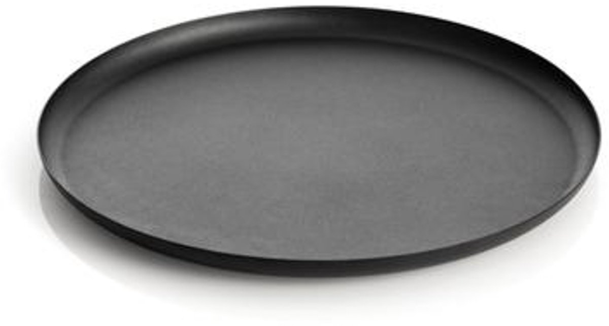 XLBoom Bao Tray Medium Ø 30cm Matt Black - Design serveerschaal van roestvrij staal - Verkrijgbaar in Soft Black | Matt Black | Soft Copper | Red | Green - Luxe dienblad voor tafel & interieur