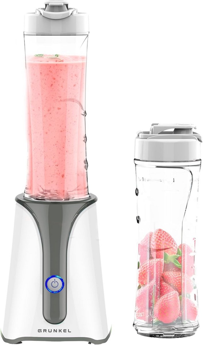 Mini blender 350 W voor smoothies en sauzen met 750 ml kan en 2 draagbare flessen