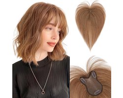 Haartopper van Echt Haar met Kantbasis voor Dames - Clip-in Haarstukje voor Volume en Natuurlijkheid