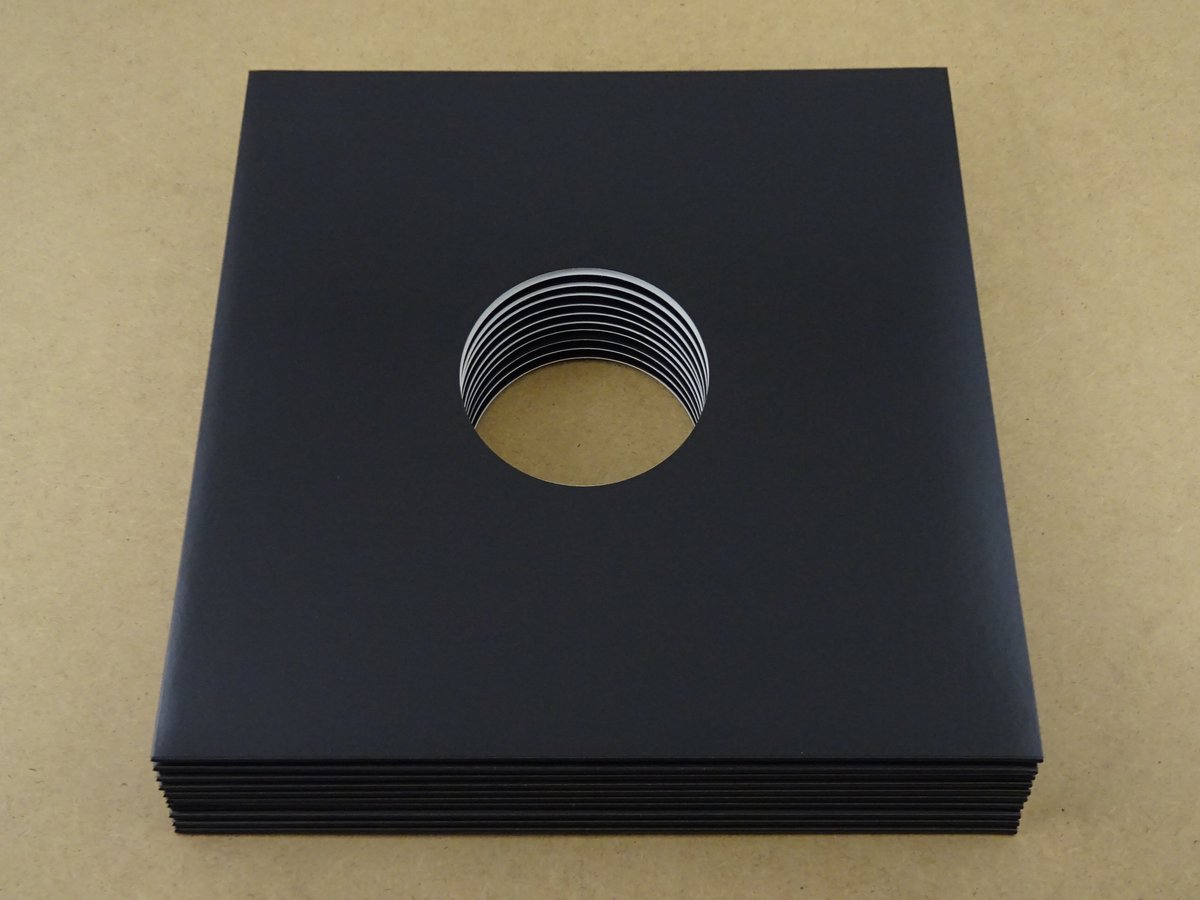 10 Stuks LP kartonnen buitenhoezen zwart (GOEDE KWALITEIT, 300gr karton) met 2 middengaten - hoezen, platenhoezen, beschermhoes, cardboard sleeve, outer cover, maxi-singles, lps vinyl platen, 12", 12 inch