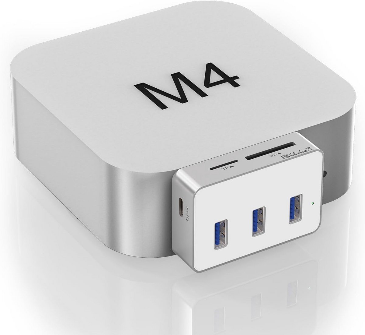 6-in-1 Dock voor Mac mini M4 met 10Gbps USB-C en SD/TF Kaartlezer