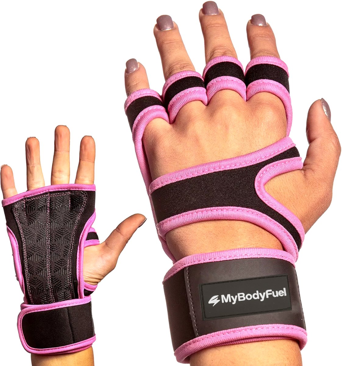 MyBodyFuel - Fitness Handschoenen - Grip Handschoenen - Antislip - 2 Stuks - Maat M - Roze