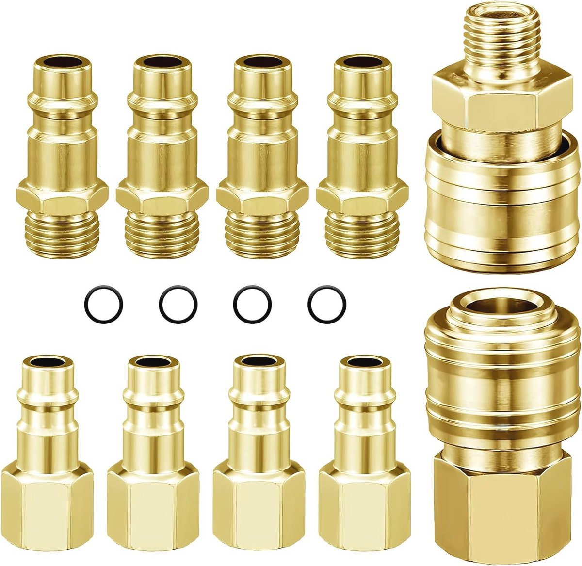 10 stuks Euro Persluchtkoppelingen 1/4 inch BSP Snelkoppeling voor Pneumatisch Gereedschap