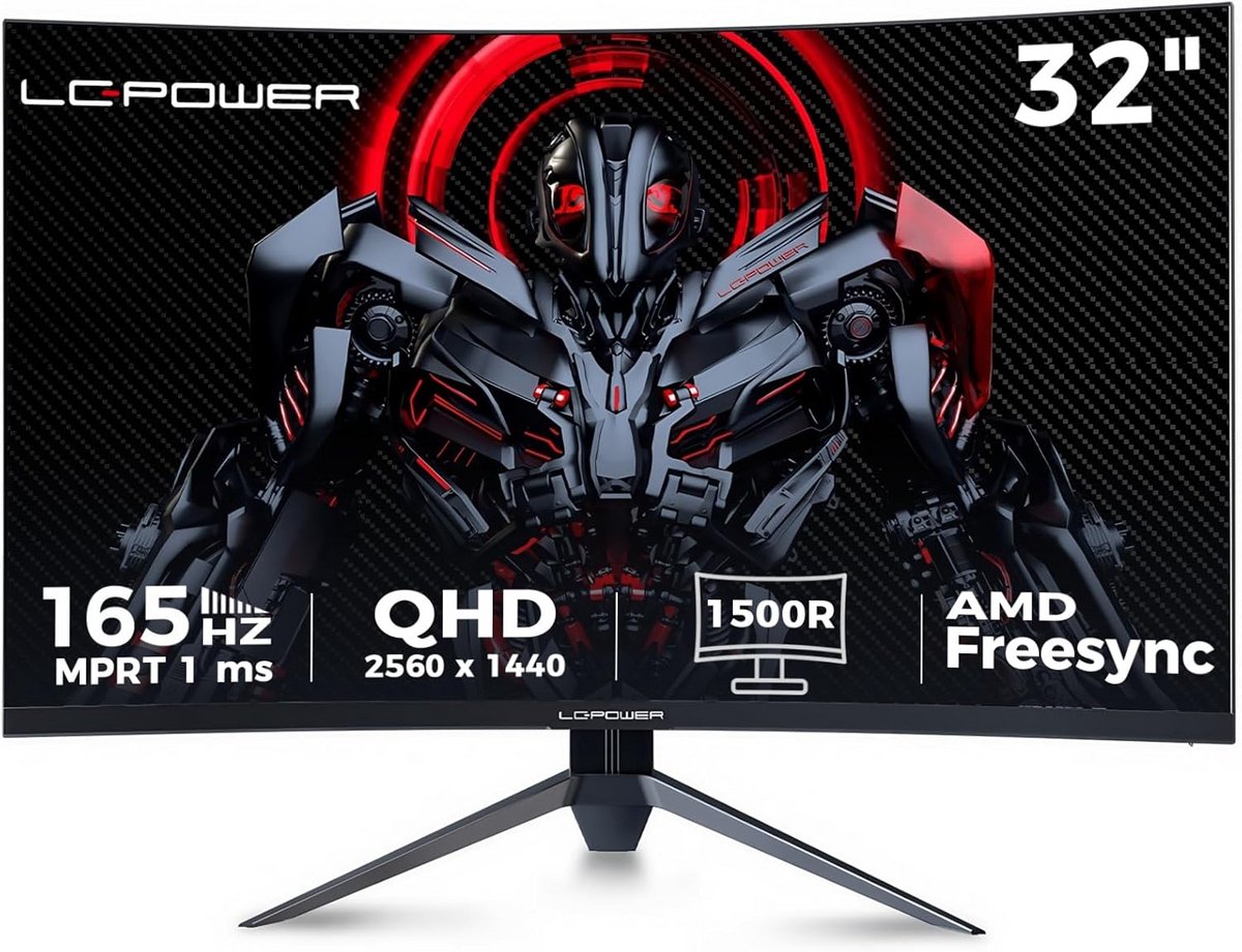 32 inch Gaming Monitor met 165Hz, 1ms Reactietijd en Curved Design