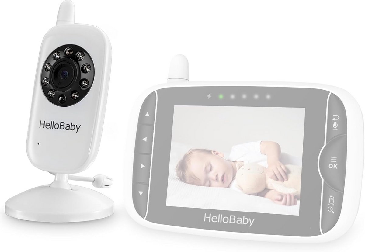 Video-babymonitor met nachtzicht, audio en temperatuurmonitoring
