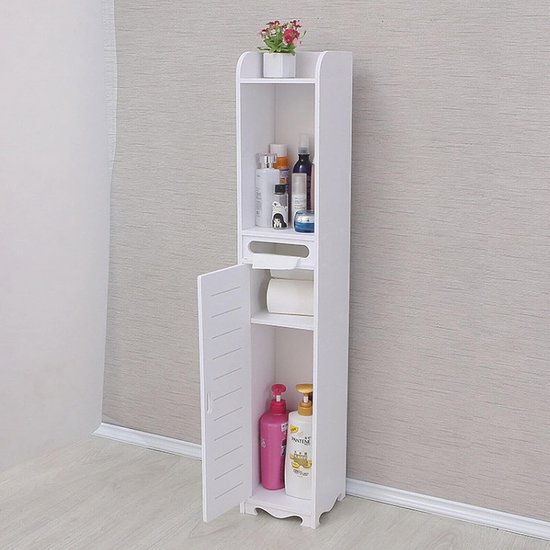 Homgoday Wasmachinekast met opbergruimte, badkamerkast, hoge kast, badkamerrek, wasmachinerek voor wasmachine en toilet, zwart, 70,5 x 25,5 x 90 cm