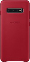 Samsung Lederen Cover - voor Samsung Galaxy S10 Plus - Rood