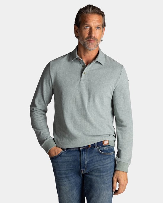 NZA - Grijze polo shirt met lange mouwen