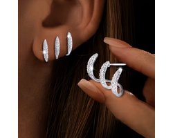 Elegante 925 sterling zilveren oorbellen