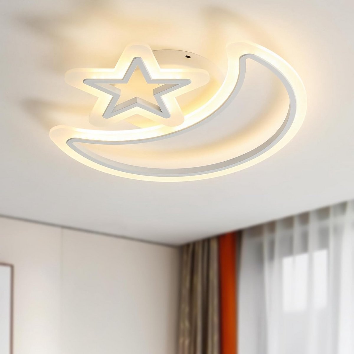 Moderne Dim bare Plafondlamp LED 38W Maan Ster Ontwerp Inbouw - Warm & Koud Wit Licht