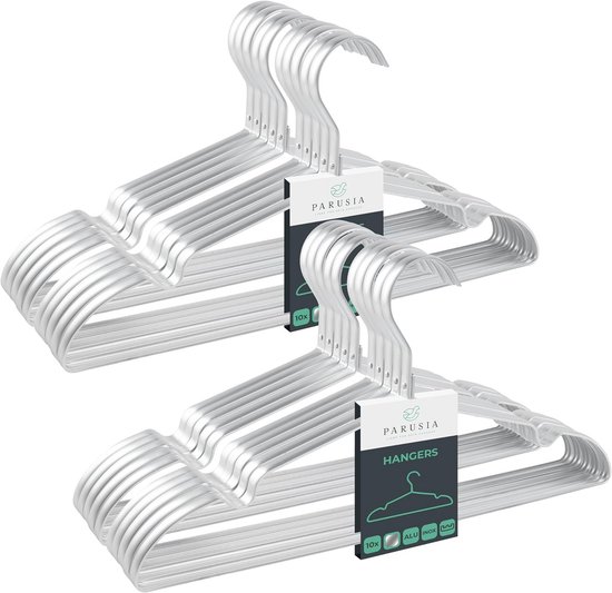 Parusia Clothes Hanger, Silver, 42 cm Wide, 1 cm Thick, Metal
