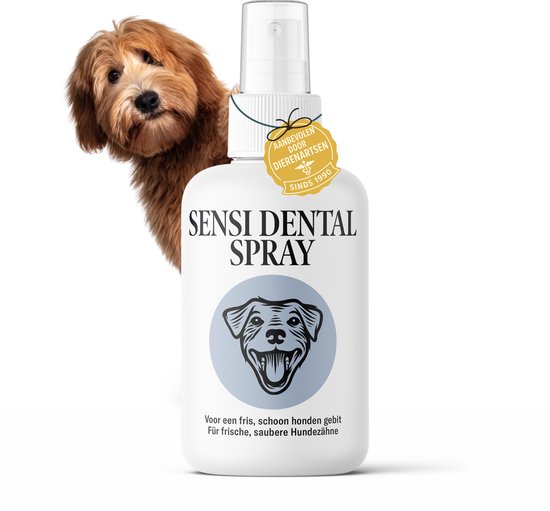 Sensipharm Sensi Dental Spray 100 ml Tanden Spray voor Honden, Gebit Verzorging, Tandspray, Frisse Adem, tegen Tandplak, Tandenspray