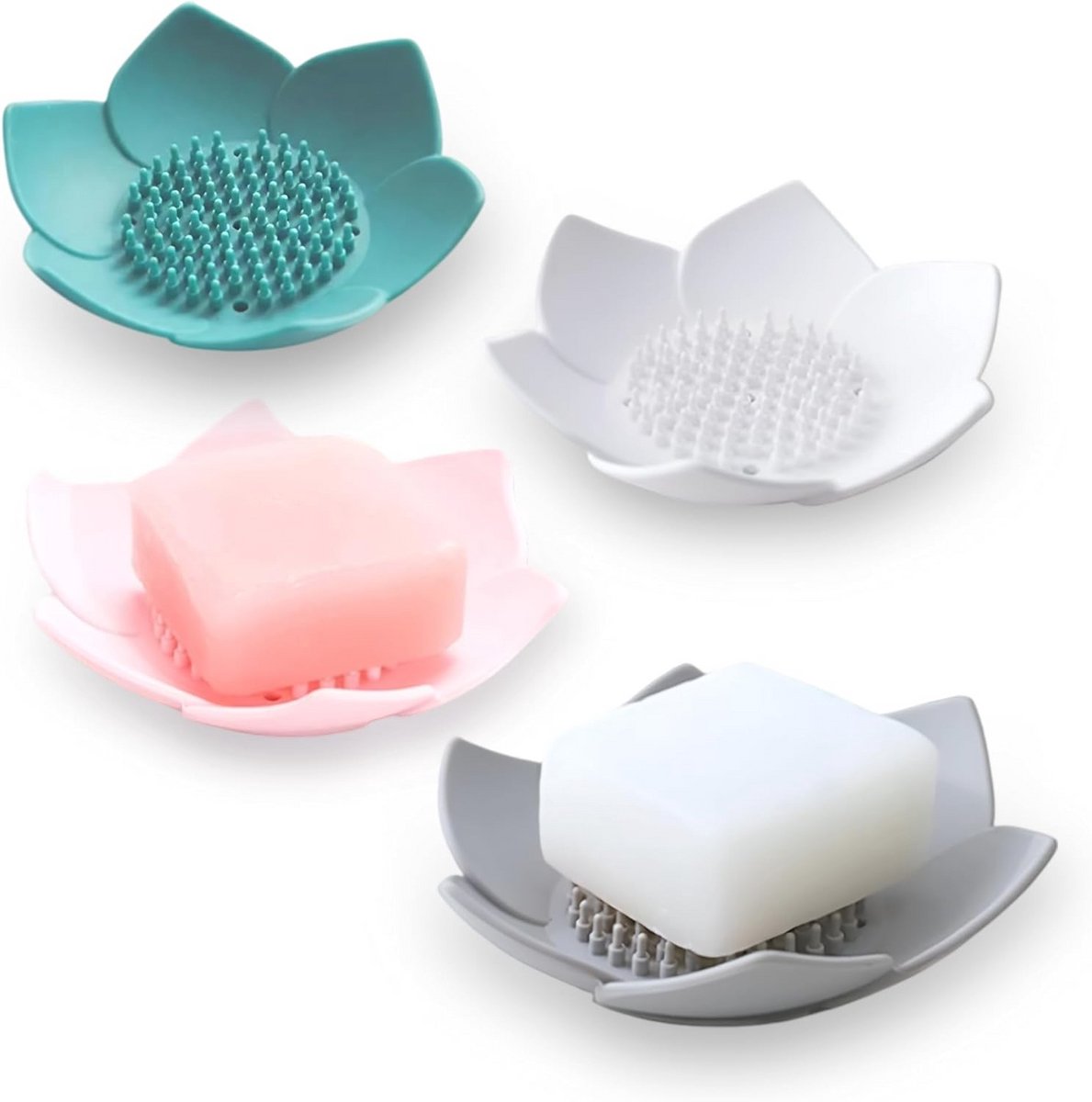Set van 4 luxe antislip douchestoombakken met afvoer voor badkamer en keuken