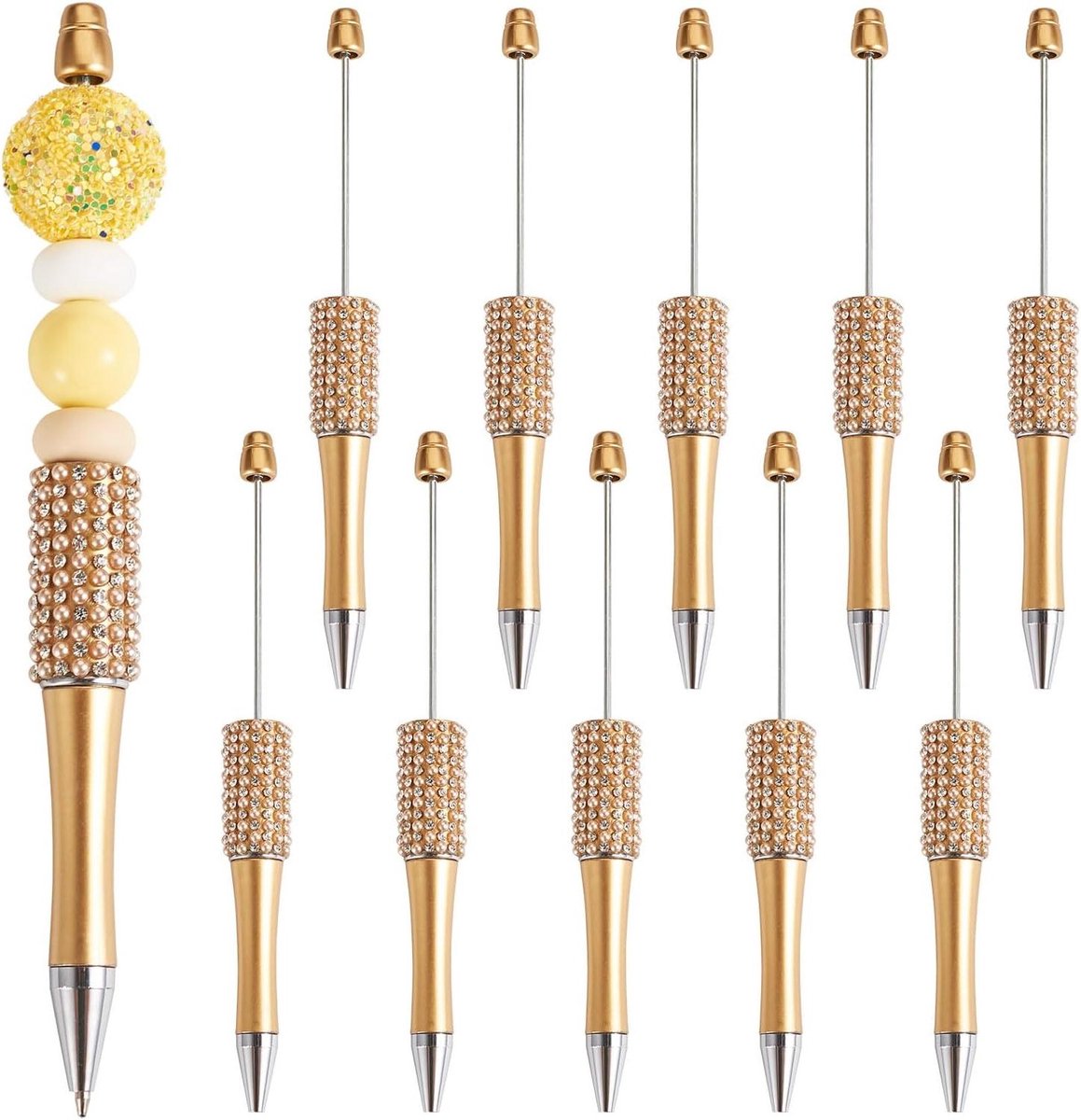 Allecta - Diamanten kralenpennen voor doe-het-zelf pen decoraties - Bling strass balpennen - Kristal parel kralen - School kantoor ambachtelijke benodigdheden