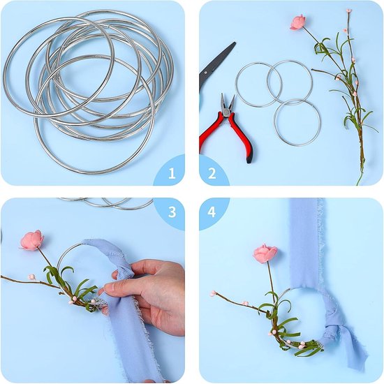 12 stuks metalen ringen om te knutselen, macramé, 10 cm, voor bruiloft, Kerstmis, festival, feest