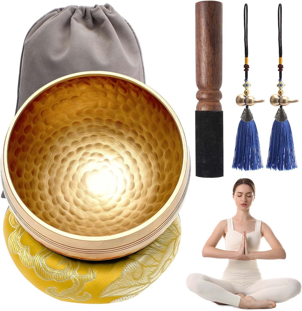 Handgemaakte Tibetaanse Klankschaal Set 13 cm voor Yoga en Meditatie