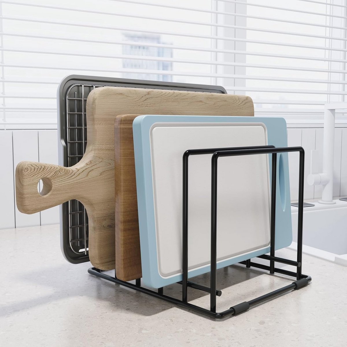 Chopping Board Organizer voor Keuken - 5 Slots voor Snijplanken en Bakplaten