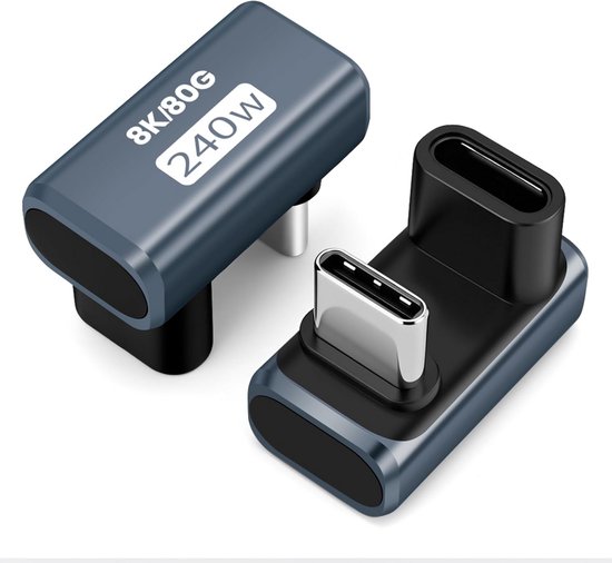Set van 2 USB-C Adapters 80 Gbps met 240W Power Delivery Ondersteuning ...