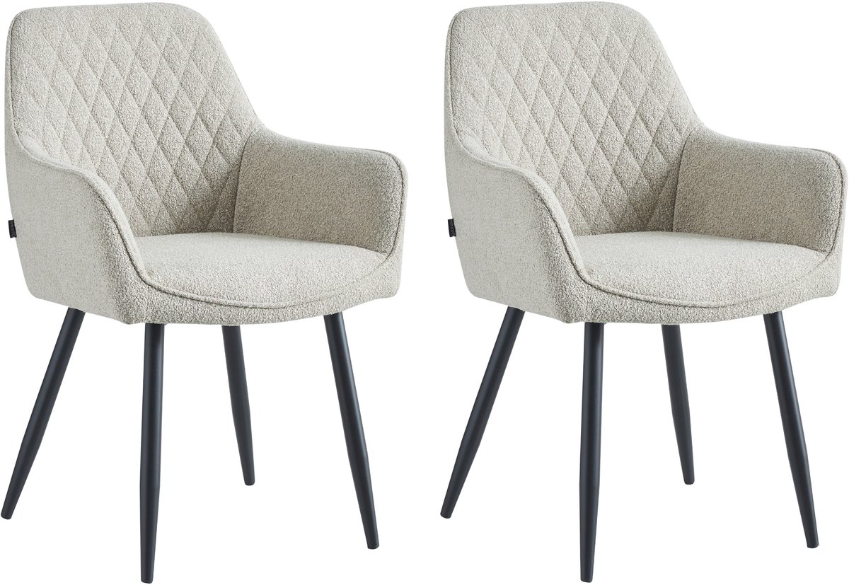 Colenis Beverly Eetkamerstoel - Set Van 2 - Beige - Bouclé