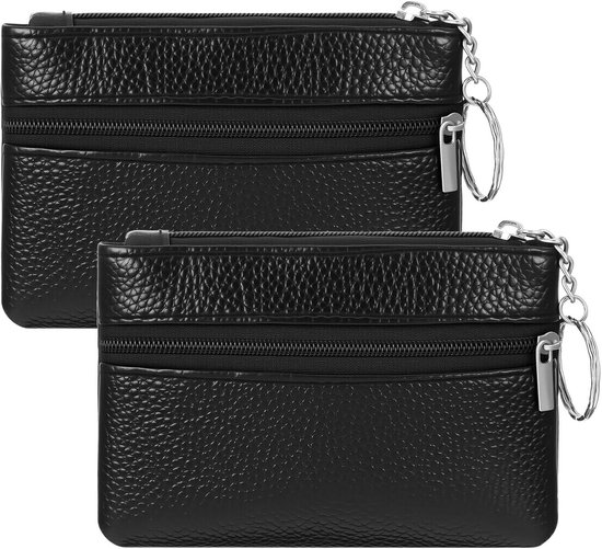 MATADOR Sleuteletui voor heren, leer #KOPENHAGEN, met elegante geschenkdoos, elegante autosleutelhoes met sleutelhanger, RFID-portemonnee voor kaarten, luxe sleuteltas met dubbel vak, Zwart nappa