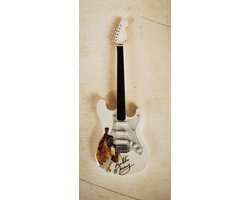 Queen Miniatuur Gitaar Freddie Mercury ST Model – Houten Stadion Rock Decoratie met Standaard – Luxe Pop Band Merchandise – 25 cm Hoog – Uniek Cadeau