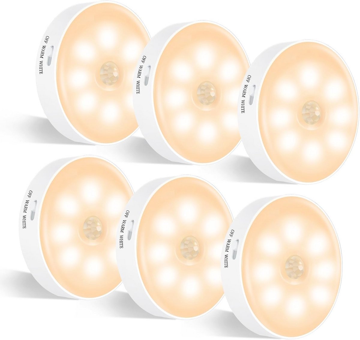 Bewegingssensorlampen Warm/Koel Wit voor Binnen - Slimme Draadloze Nachtlampjes voor Kast, Keuken en Gang