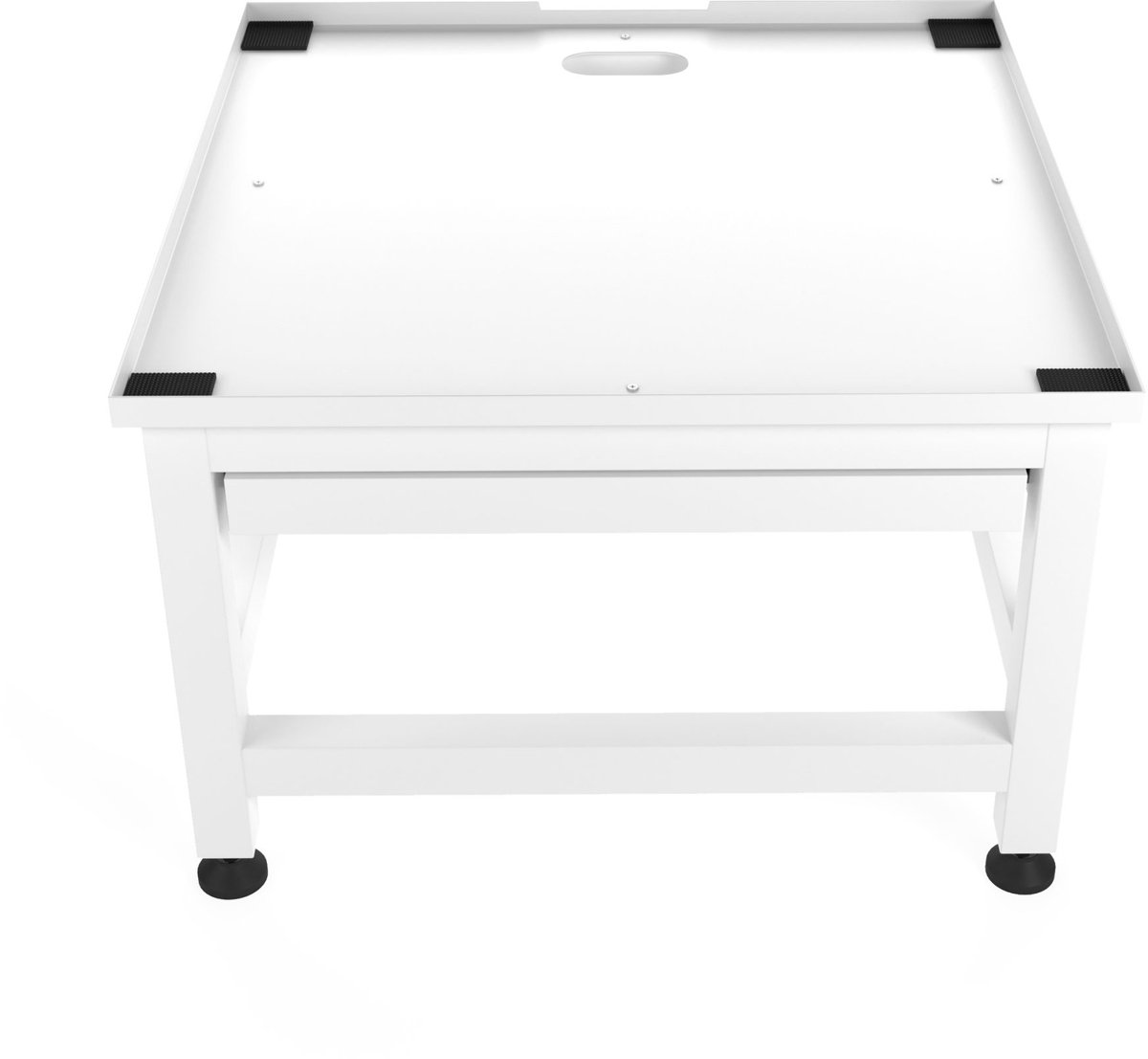 Wasophoogte® Wasmachine verhoger met uittrekbaar plateau - Wasmachine opbouwmeubel - Wasmachine sokkel - 42cm hoog - Wit - Universeel - 65*60,5 (LxB) - Inclusief wandbeugels