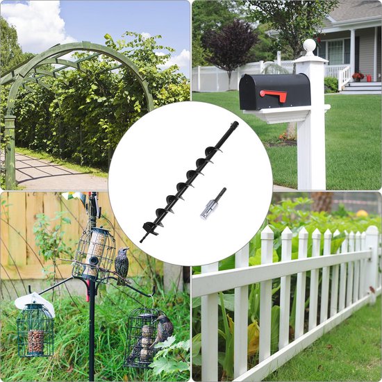 Grondboor ⌀ 60 mm met Adapter - 80 cm Grondboor voor Boren van Gaten en Planten van Bomen — afbeelding 4