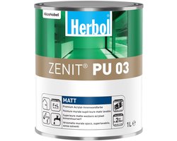 Herbol Zenit PU 03 - Hoogwaardige matte isolerende binnenmuur verf - Waterbasis - 1 L - RAL 9010 Pure White ( gebrokenwit)