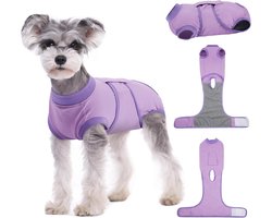 S hond herstelshirt voor reu en teef, verstelbare romper na operatie, beschermende body voor post chirurgisch herstel, paars