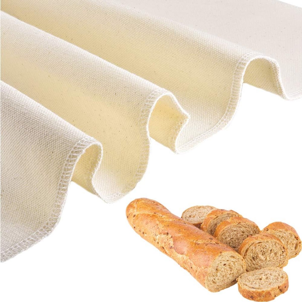 Extra grote deegbank 70 x 66 cm - dik linnen voor brood bakken, stokbrood en ciabatta