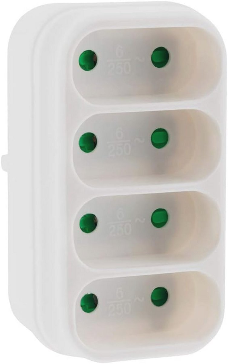 Voedingsstrip 4 Aansluitingen - Max Vermogen 6A Per Aansluiting - Elegante En Discrete Ontwerp - Ingebouwde Veiligheid Tegen Overbelasting En Kortsluitingen - Wit