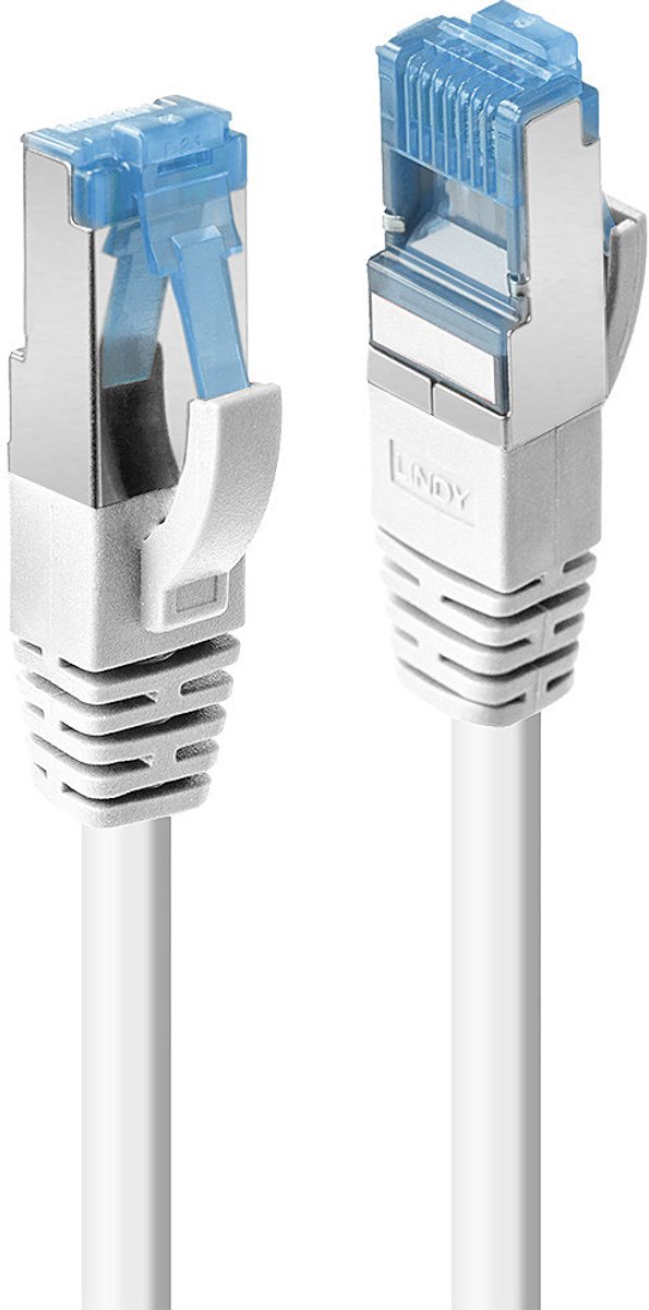 LINDY 47190 RJ45 Netwerkkabel, patchkabel CAT 6A S/FTP 30.00 cm Wit Snagless 1 stuk(s)