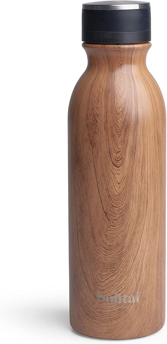 Thermosfles van Hout 600 ml - Functionaliteit en Stijl voor Elke Drank