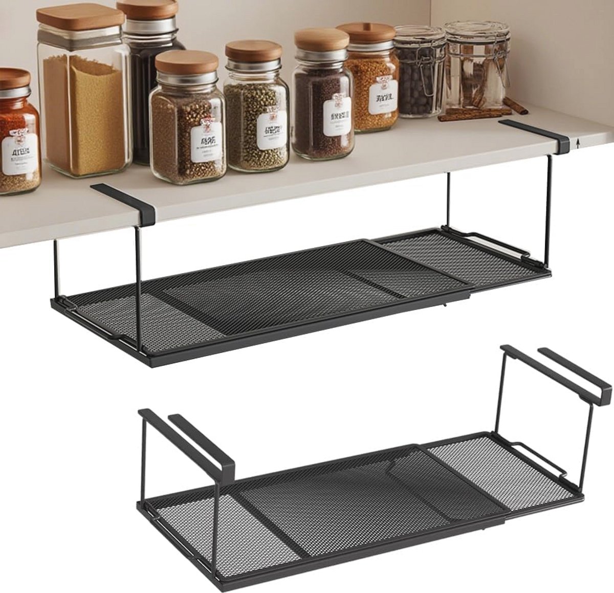Verstelbare Hangmand voor Onderkasten - Ruimtebesparende Organizer van Metaal (38-70 cm)