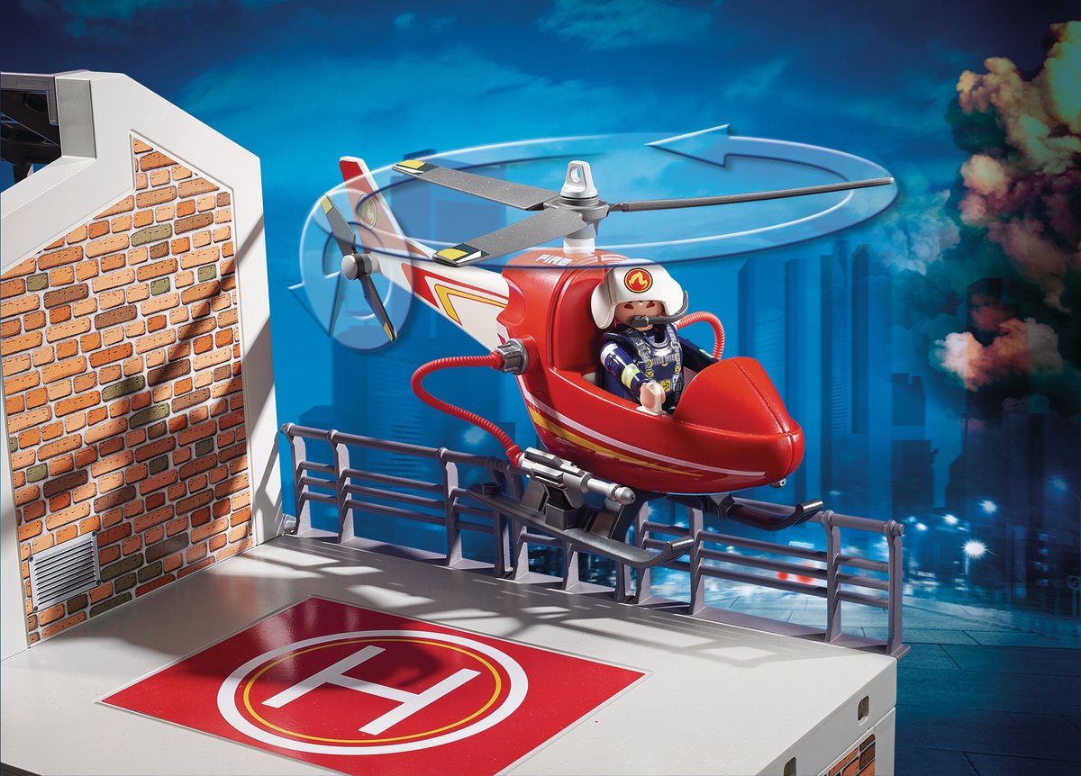 PLAYMOBIL City Action Grote brandweerkazerne met helicopter - 9462 — afbeelding 2