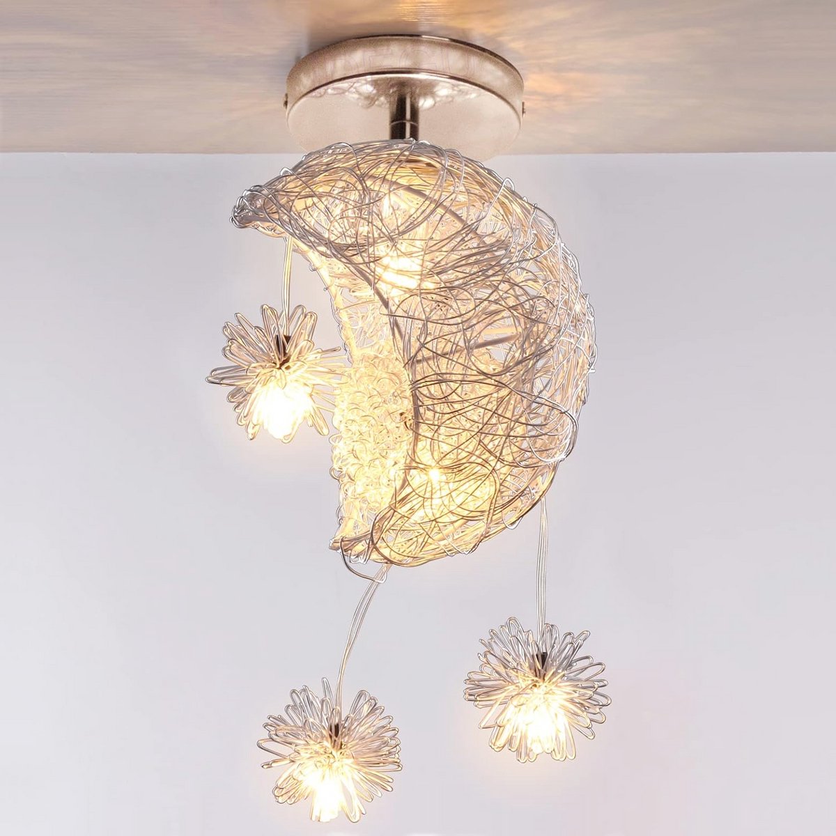Moderne plafondlamp met sterren voor kinderkamer – creatief design met vijf LED-lampen