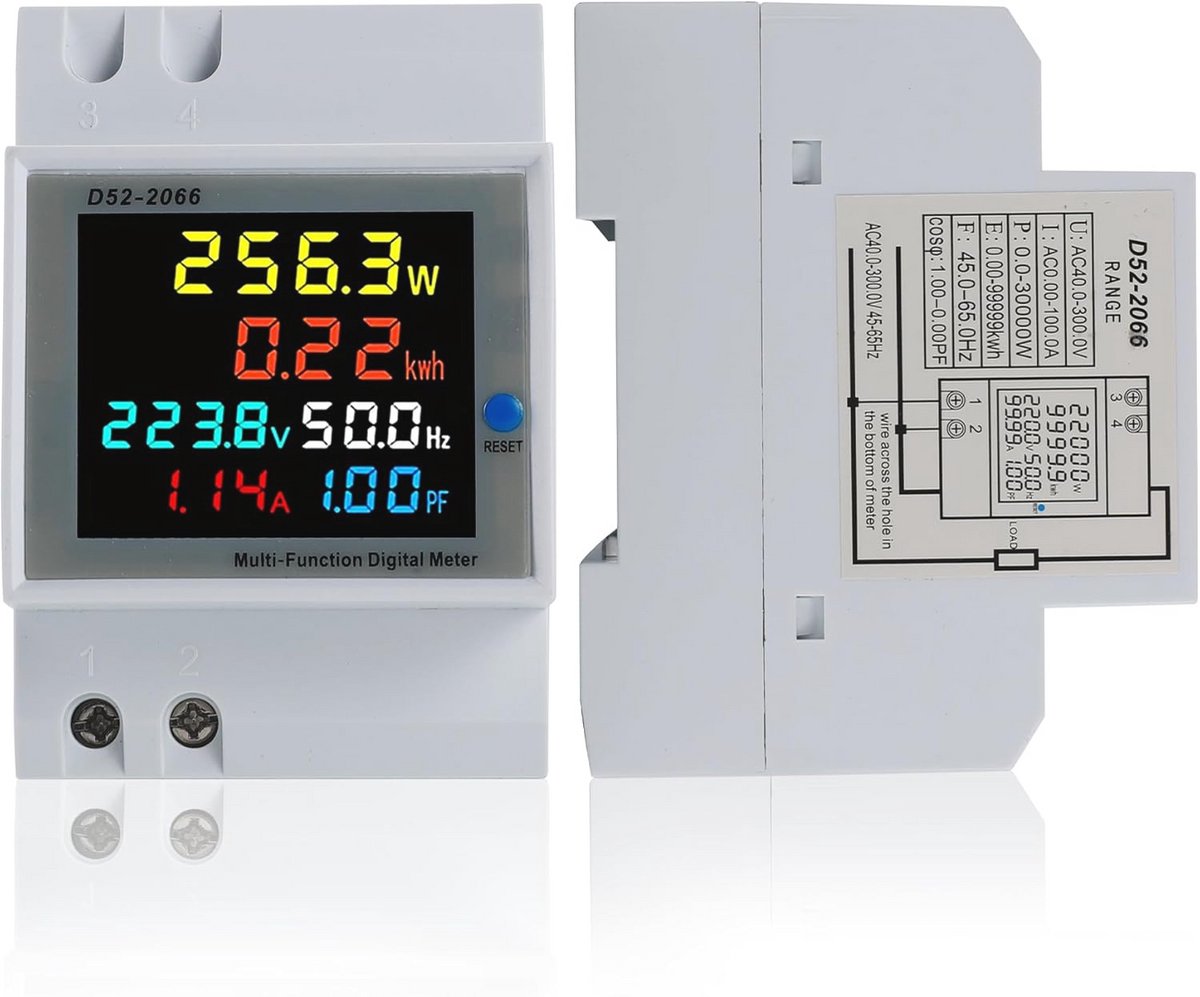 Digitale 3-Fase Elektriciteitsmeter 220/380V 5-100A – Gekalibreerd voor Vermogensmetingen