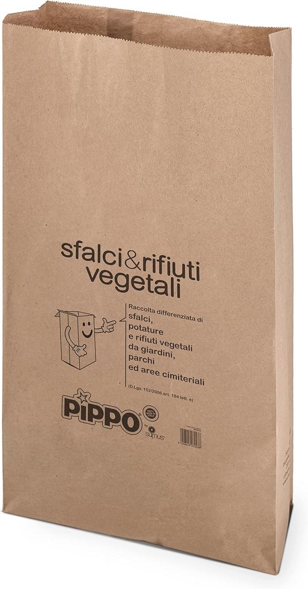 Vuilniszakken voor plantaardig afval van gerecycled papier - 80 liter - Milieuvriendelijk en Regenbestendig